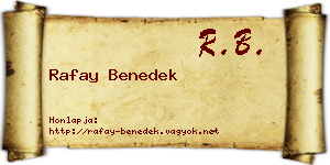 Rafay Benedek névjegykártya